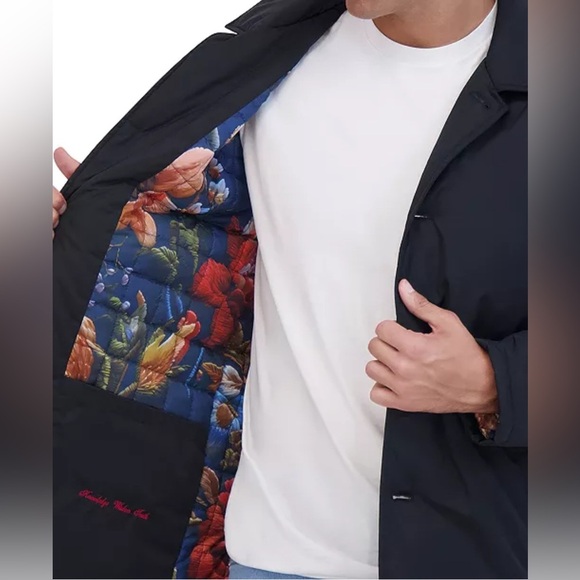 Robert Graham Men's Car Coat Wool Blend Size Large Navy blue - Picture 8 of 9